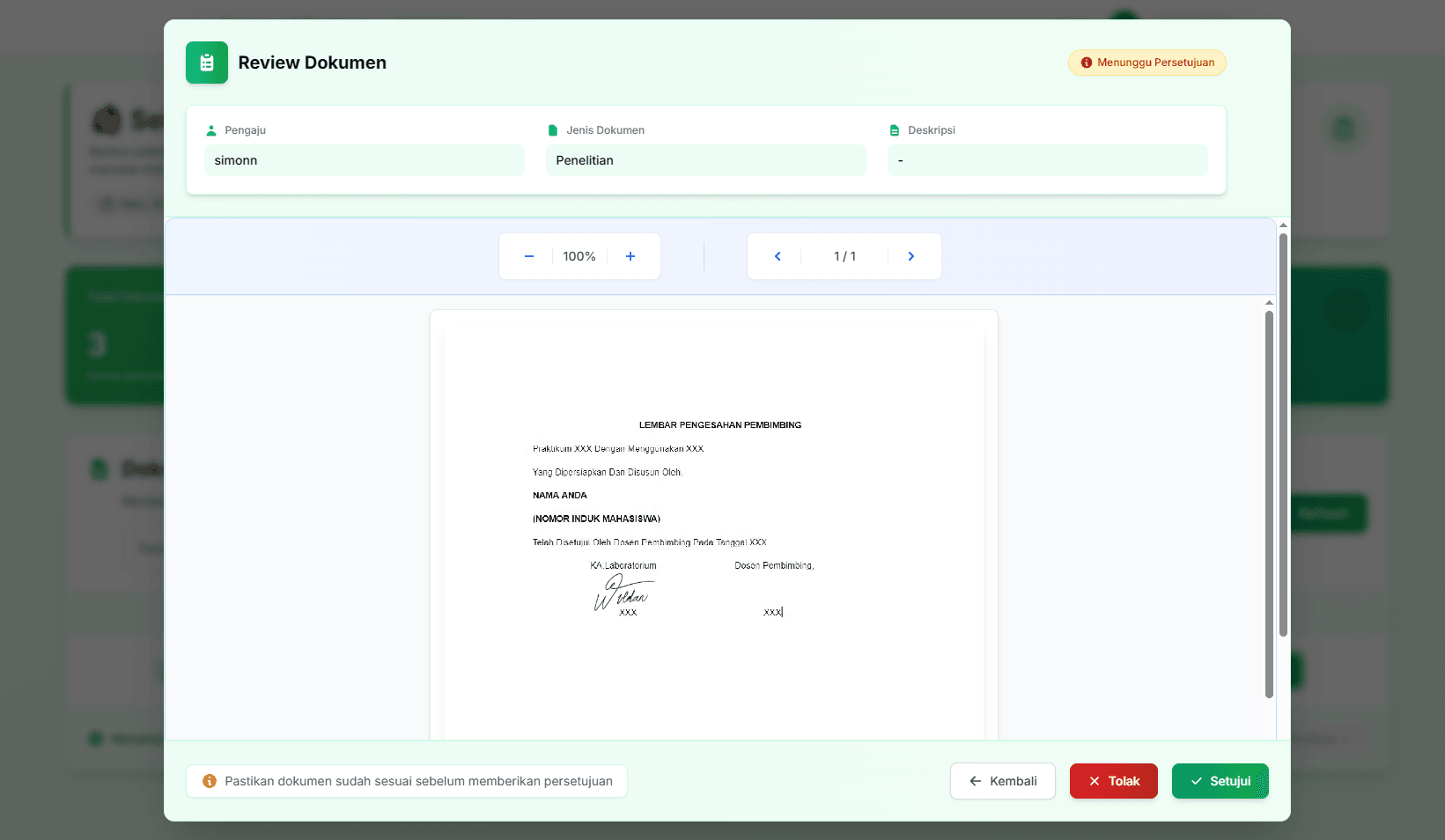 Document Review by Dean